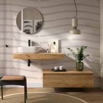 Ensemble de meubles de salle de bains avec plan de toilette et caisson en bois Domus Salgar