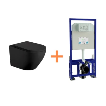 Pack WC suspendu + réservoir de chasse encastré Lisboa Bruntec