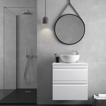Meuble de salle de bains avec plan de toilette compact en pierre Ávila Dos Natalia