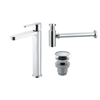 Pack Roma Imex robinet de lavabo à bec haut + Bonde à déclic + Siphon