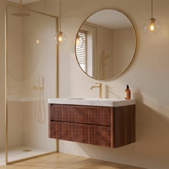 Ensemble de meuble de salle de bain avec vasque Solid Surface Duna