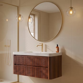 Ensemble de meuble de salle de bain avec vasque Solid Surface Duna