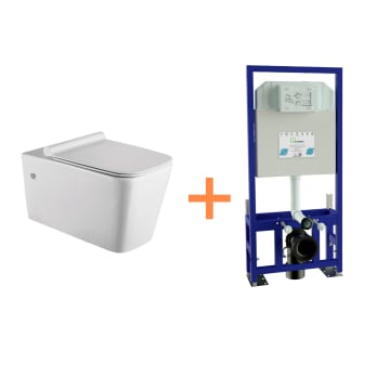 Ensemble WC suspendu Bruntec Square + réservoir de chasse encastré