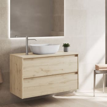 Meubles de salle de bains avec plan de toilette en bois Oxford Bruntec