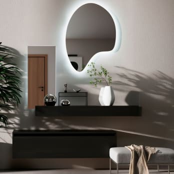 Miroir de salle de bain avec éclairage LED Wave Bruntec