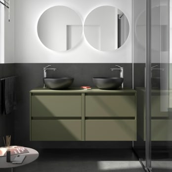 Meubles de salle de bains avec plan de toilette en bois Noja Salgar