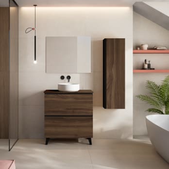 Meuble de salle de bains avec plan de toilette en bois MDF hydrofuge Granada Visobath