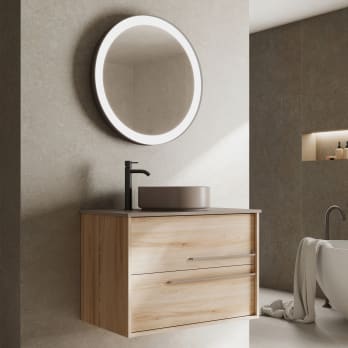Meuble de salle de bains avec plan de toilette en bois Aqua Visobath
