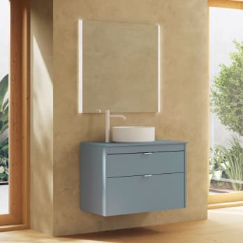 Meuble de salle de bains avec plan de toilette en bois Logika Royo