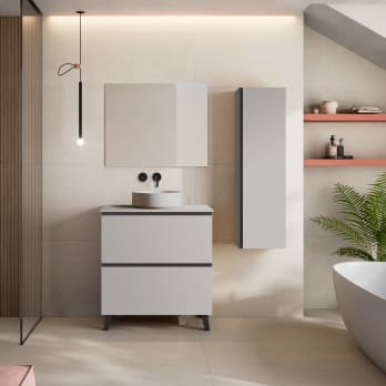 Meuble de salle de bains avec plan de toilette HDF Compatech Granada Visobath