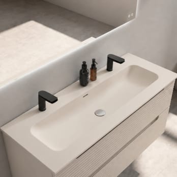 Lavabo encastrable Visobath Idea Match 1 vasque pour 2 robinets