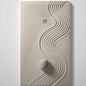Receveurs de douche en résine décorés Design 3D Zen Bruntec.