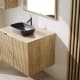 Meuble de Salle de Bain en Bois Massif sur Mesure avec Plan Vasque Alpes 14 Bruntec détail 2