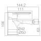 Robinet de bidet Saona Imex croquis 1