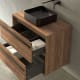 Meuble de salle de bains avec plateau en bois Candem Bruntec détail 3