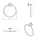 Duo Round Cosmic Towel Ring Bathroom Towel Bar croquis 4