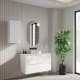 Meuble de salle de bains MDF laqué avec plan de toilette en bois Vilma Bruntec principal 1