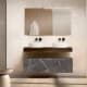 Meubles de salle de bains avec plan de toilette en bois de 10 cm de hauteur, en coloris Valenti, avec commode Nomad Visobath principal 2