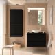 Ensemble de meubles de salle de bains avec plan de toilette en bois Noja Salgar principal 7