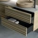 Meuble de salle de bains avec plan de toilette en microtec noir Kora Bruntec détail 3
