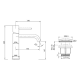 Pack Robinet de lavabo Imex Monza + bonde clic-clac + siphon rond exposé croquis 5