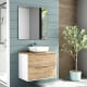 Meuble de salle de bains avec plan de toilette en bois Duox Bruntec principal 0