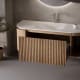 Ensemble meuble de salle de bain en frêne massif avec lavabo Solid Surface Evo Curve Bruntec détail 0