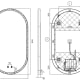 Miroir de salle de bain avec éclairage LED Canadá Ledimex croquis 9