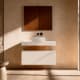 Meuble de salle de bains avec plan de toilette en HPL résine de 10 cm, finition en marbre « Cala », avec caisson « Nomade » de Visobath principal 4