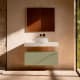 Meuble de salle de bains avec plan de toilette en HPL résine de 10 cm, finition en marbre « Cala », avec caisson « Nomade » de Visobath principal 6