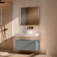 Meuble de salle de bains avec plan de toilette en HPL résine de 10 cm, finition en marbre « Cala », avec caisson « Nomade » de Visobath principal 7
