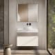 Meuble de salle de bains avec plan de toilette en bois de 10 cm de hauteur couleur marbre Cala avec caisson Nomad Visobath principal 3