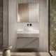 Meuble de salle de bains avec plan de toilette en bois de 10 cm de hauteur couleur marbre Cala avec caisson Nomad Visobath principal 4