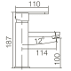 Robinet de lavabo Imex Roma croquis 5