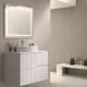 Meuble de salle de bains avec plan de toilette en pierre compacte colorée Ebi Bruntec couleurs principal 1