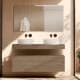 Meuble de salle de bains avec plan de toilette en bois de 10 cm de hauteur, monocolore Nomad Visobath principal 2