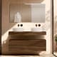 Meuble de salle de bains avec plan de toilette en bois de 10 cm de hauteur, monocolore Nomad Visobath principal 1