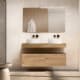 Meuble de salle de bains avec plan de toilette en bois de 10 cm de hauteur, monocolore Nomad Visobath principal 0