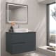 Meuble de salle de bains avec plan de toilette en pierre compactée de couleur Limo de Bruntec principal 4