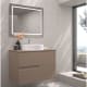 Meuble de salle de bains avec plan de toilette en pierre compactée de couleur Limo de Bruntec principal 9
