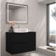 Meuble de salle de bains avec plan de toilette en pierre compactée de couleur Limo de Bruntec principal 3