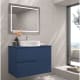 Meuble de salle de bains avec plan de toilette en pierre compactée de couleur Limo de Bruntec principal 2