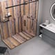 Receveurs de douche en résine décorés Design 3D Bois Rustique Bruntec environnement 2