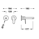 Mitigeur encastré pour lavabo Flat Tres croquis 2