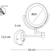 Miroir grossissant x3 rond avec LEDs Bruntec croquis 1