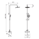 Ensemble de douche Carola II Lluvibath croquis 1