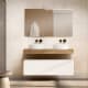 Meuble de salle de bains avec plan de toilette en bois de 10 cm de hauteur couleur chêne avec tiroirs Nomad Visobath principal 0