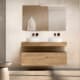 Meuble de salle de bains avec plan de toilette en bois de 10 cm de hauteur couleur chêne avec tiroirs Nomad Visobath principal 2