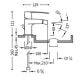mitigeur de bidet Flat Tres croquis 1