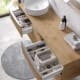 Coycama Landes meuble de salle de bain en bois avec plan de toilette en bois détail 1